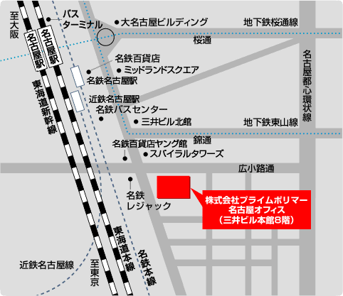 名古屋オフィスの地図