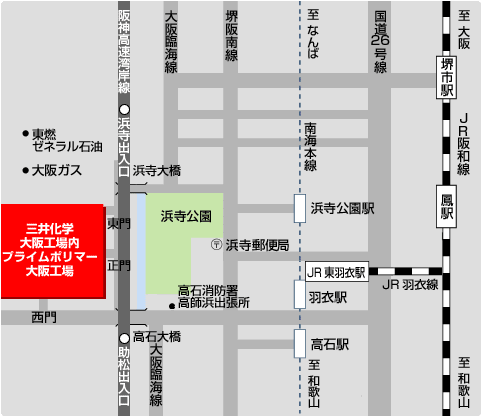 大阪工場の地図